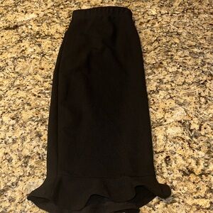 SHEIN Black Pencil Skirt with Ruffle Hem